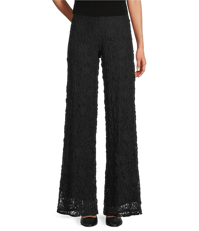 Eva Varro Lace Elastic Waist Wide Leg Double Layer Pants