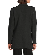Eva Varro Metallic Jacquard Peaked Lapel Long Sleeve Double Breasted Jacket