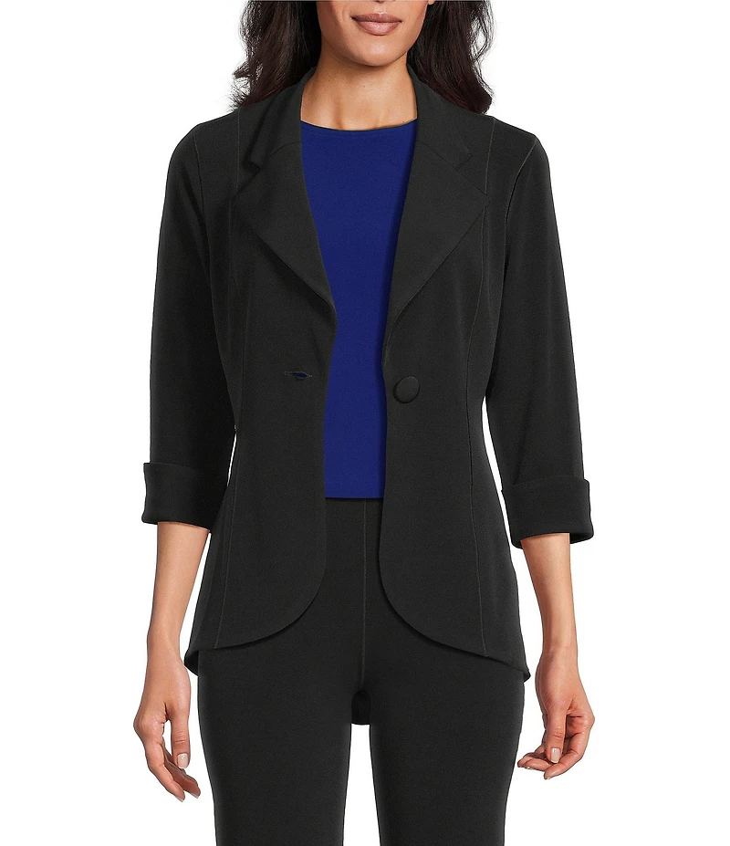 Eva Varro Notch Lapel 3/4 Sleeve High Low Jacket