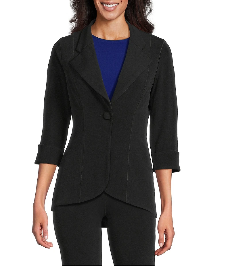 Eva Varro Notch Lapel 3/4 Sleeve High Low Jacket