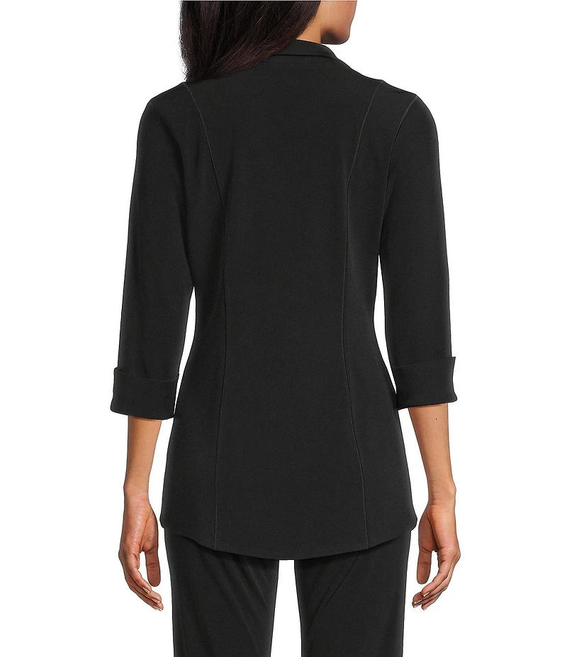 Eva Varro Notch Lapel 3/4 Sleeve High Low Jacket