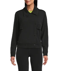 Eva Varro Notch Lapel Long Sleeve Double-Breasted Pilot Jacket