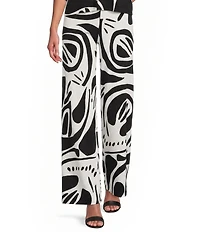 Eva Varro Printed Elastic Waist Wide Leg Coordinating Pants