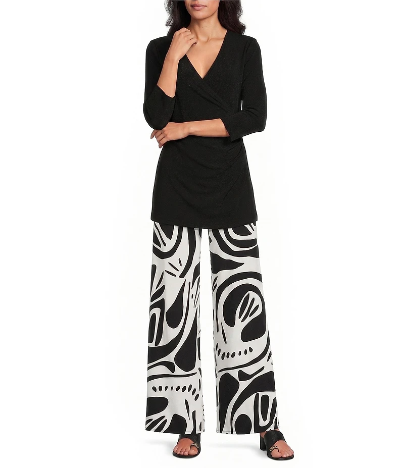 Eva Varro Printed Elastic Waist Wide Leg Coordinating Pants
