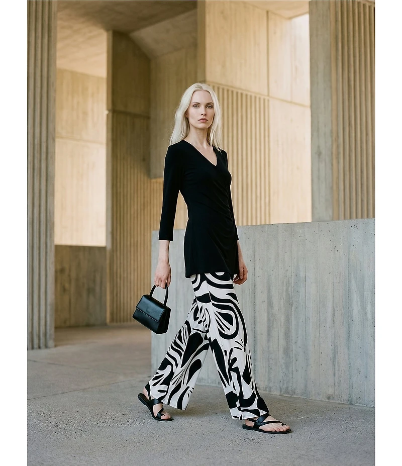 Eva Varro Printed Elastic Waist Wide Leg Coordinating Pants
