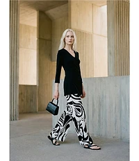 Eva Varro Printed Elastic Waist Wide Leg Coordinating Pants