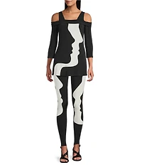 Eva Varro Profiles Print High Waist Coordinaitng Single Layered Leggings
