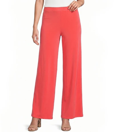 Eva Varro Single Layered Elastic Waist Straight Wide Leg Pants
