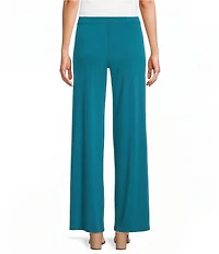 Eva Varro Single Layered Elastic Waist Straight Wide Leg Pants