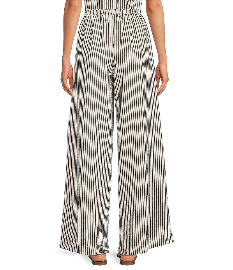 Every Coordinating Knit Striped Mid Rise Gaucho Wide Leg Pants