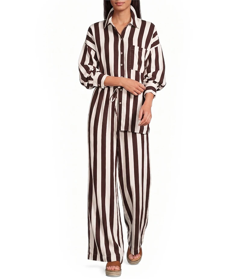 Every Coordinating Striped Pull On Drawstring Pants