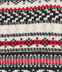 Every Coordinating Wool Blend Geometric Print Fringe Knit Crew Neck Long Sleeve Shirt