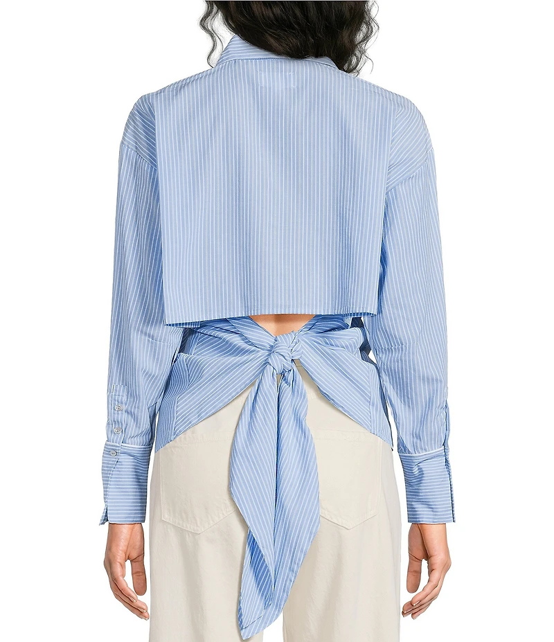 Every Cotton Long Sleeve Stripe With Open Back Top