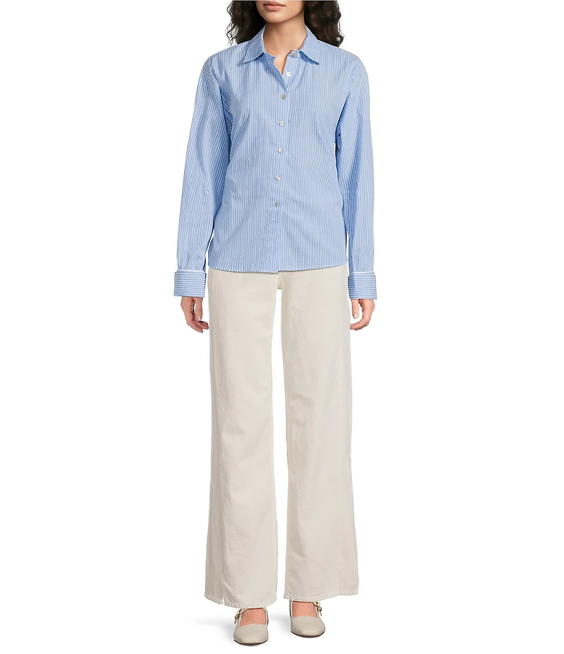 Every Cotton Long Sleeve Stripe With Open Back Top