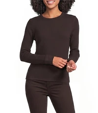 Every Crew Neck Long Sleeve Ribbed Knit Shirt
