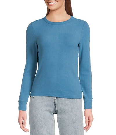 Every Crew Neck Long Sleeve Ribbed Knit Shirt