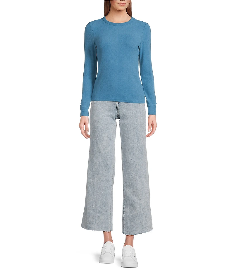 Every Crew Neck Long Sleeve Ribbed Knit Shirt