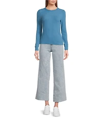 Every Crew Neck Long Sleeve Ribbed Knit Shirt