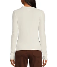 Every Crew Neck Long Sleeve Ribbed Knit Shirt