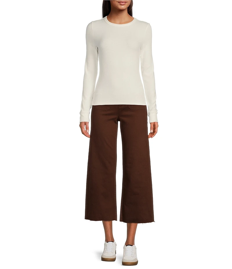 Every Crew Neck Long Sleeve Ribbed Knit Shirt