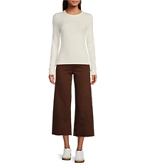 Every Crew Neck Long Sleeve Ribbed Knit Shirt