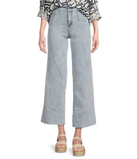 Every Denim High Rise Pleated Straight Hem Waist Jeans