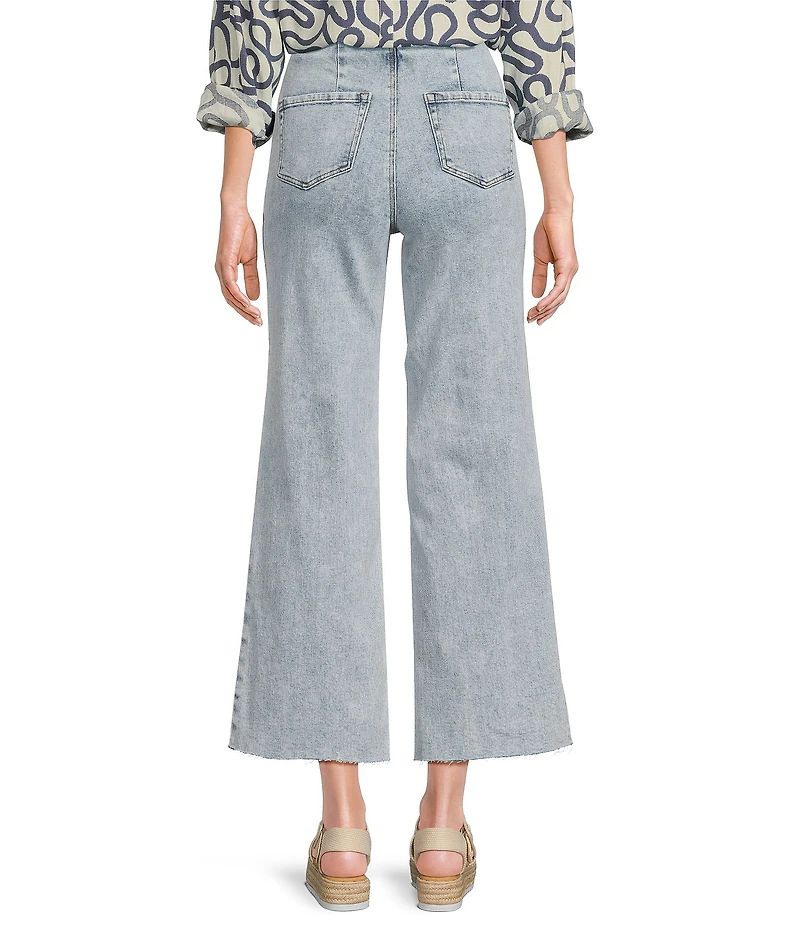Every Denim High Rise Pleated Straight Hem Waist Jeans