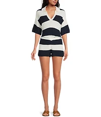 Every Honeycomb Stripe Knit Pull On Shorts