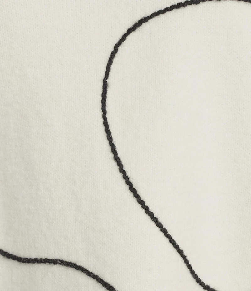 Every Knit Abstract Crew Neck Long Sleeve Sweater