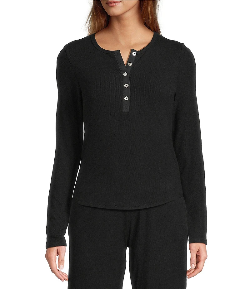 Every Knit Henley Long Sleeve Button Front Shirt