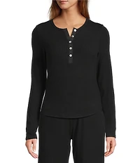 Every Knit Henley Long Sleeve Button Front Shirt