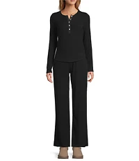 Every Knit Henley Long Sleeve Button Front Shirt