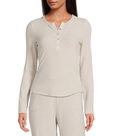 Every Knit Henley Long Sleeve Button Front Shirt
