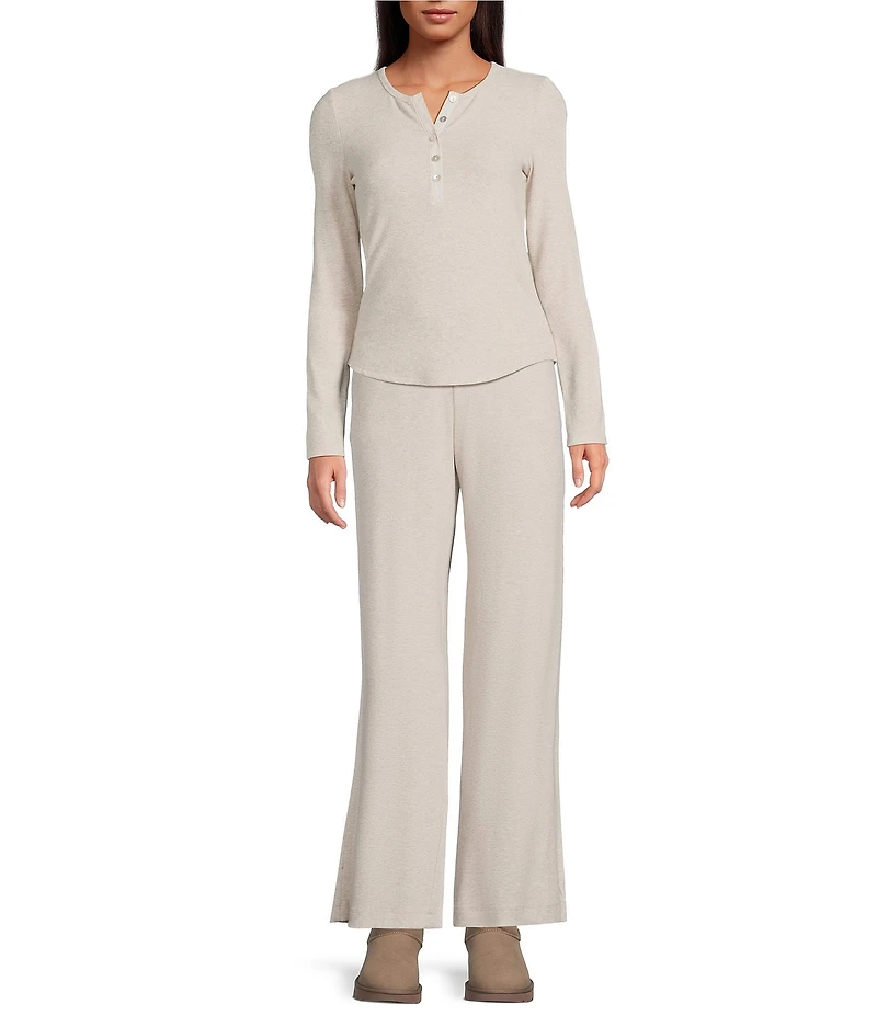 Every Knit Mid Rise Lounge Wide Leg Full Length Pants