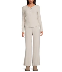 Every Knit Mid Rise Lounge Wide Leg Full Length Pants