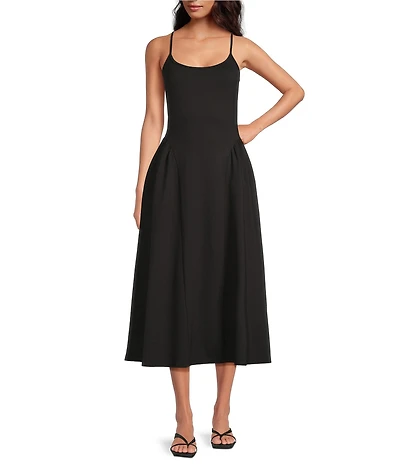 Every Knit Scoop Neck Sleeveless A-line Midi Dress