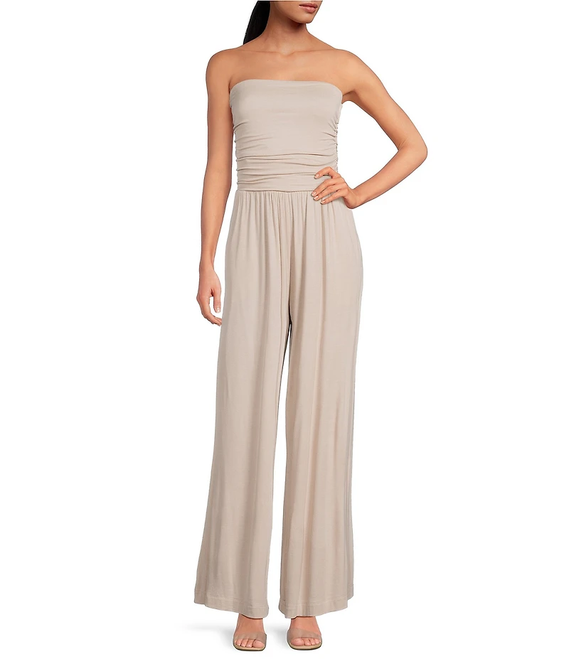 Every Knit Strapless Neck Sleeveless Pull-On Jumpsuit