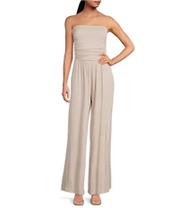 Every Knit Strapless Neck Sleeveless Pull-On Jumpsuit