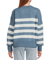 Every Knit Striped Crew Neck Long Sleeve Sweater