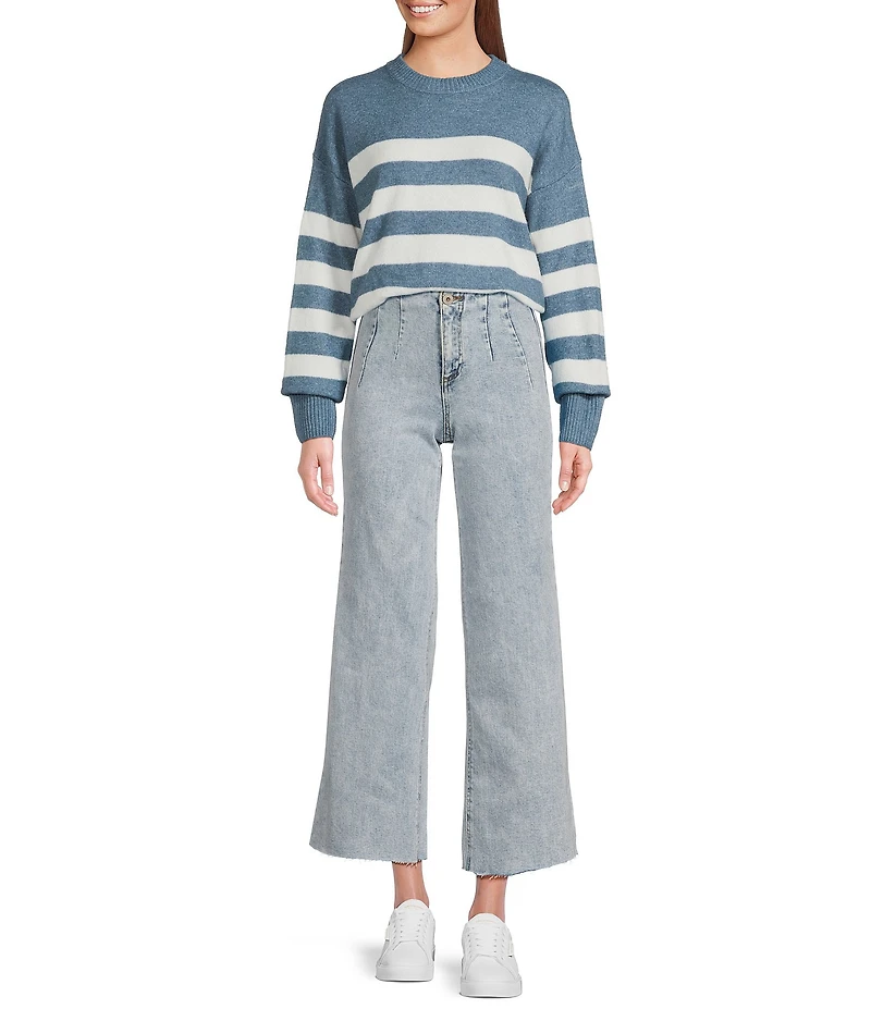 Every Knit Striped Crew Neck Long Sleeve Sweater