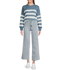 Every Knit Striped Crew Neck Long Sleeve Sweater