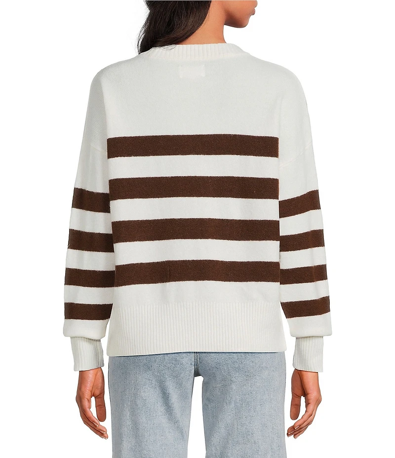 Every Knit Striped Crew Neck Long Sleeve Sweater