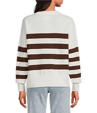Every Knit Striped Crew Neck Long Sleeve Sweater