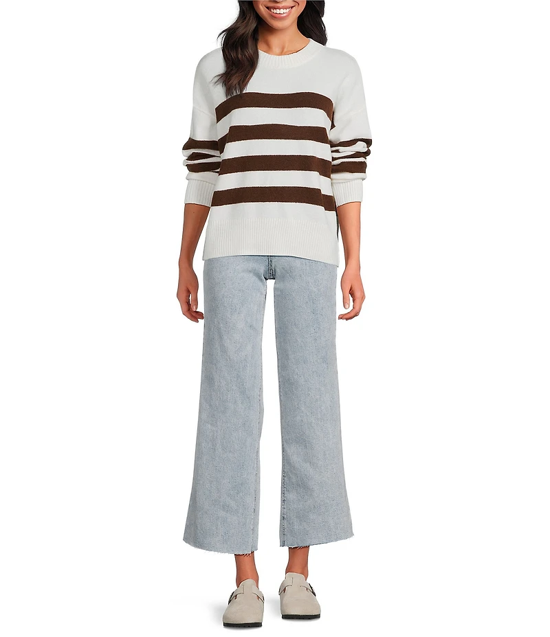 Every Knit Striped Crew Neck Long Sleeve Sweater