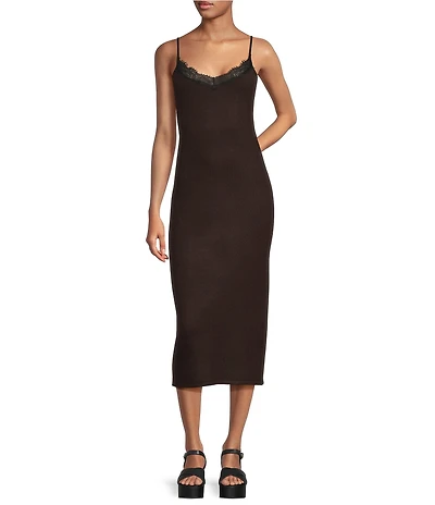 Every Knit V-Neck Sleeveless Midi Slip Dress