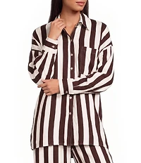 Every Long Sleeve Striped Button Down Coordinating Blouse