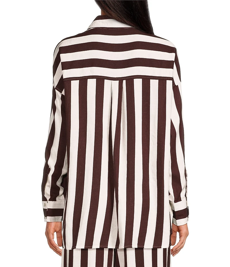 Every Long Sleeve Striped Button Down Coordinating Blouse
