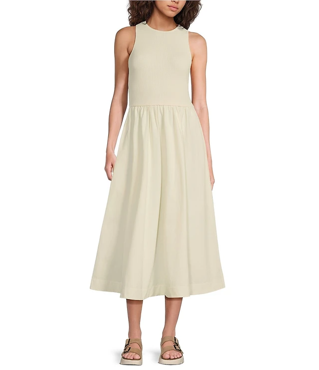 Komarov Two Piece V-Neck A-Line Mixed Media Jacket Dress | Liberty Center
