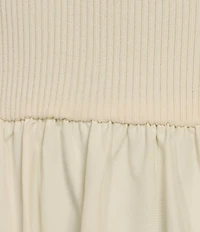 Every Mixed Media Round Neck Sleeveless Midi A-Line Dress