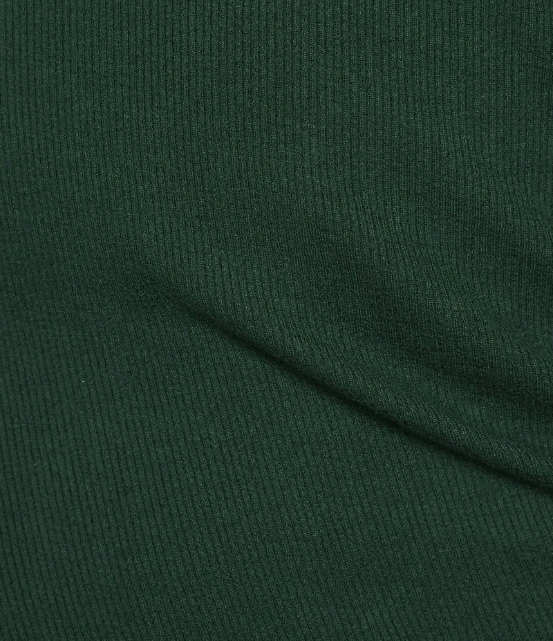 Every Ribbed Knit Round Neck Long Sleeve Ruched A-Line Dress